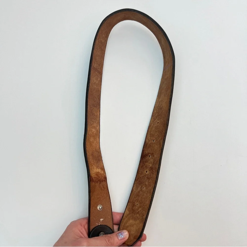 Vintage Al Stohlman Signed Leather Belt with Eagle Buckle
